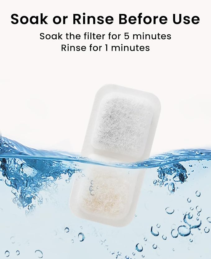 oneisall 4 Replacement Filters for Cat Water Fountain PW13 PW14, 2 Months Set of Replacement Filters for Ultra Quiet Pet Water Fountain, White 4 Count (Pack of 1)