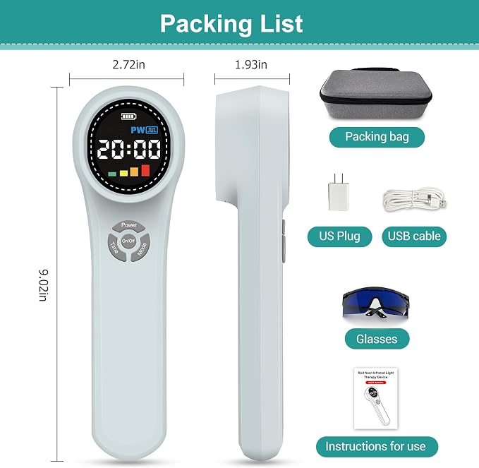 Cold Laser Therapy Device for Dogs, Infrared Red Light Therapy Device | 980nmx4 810nmx4 660nmx16, Handheld Cold Laser Therapy Device for Pain Relief, Arthritis, LLLT for Dogs, Cats, Horses, Equnie