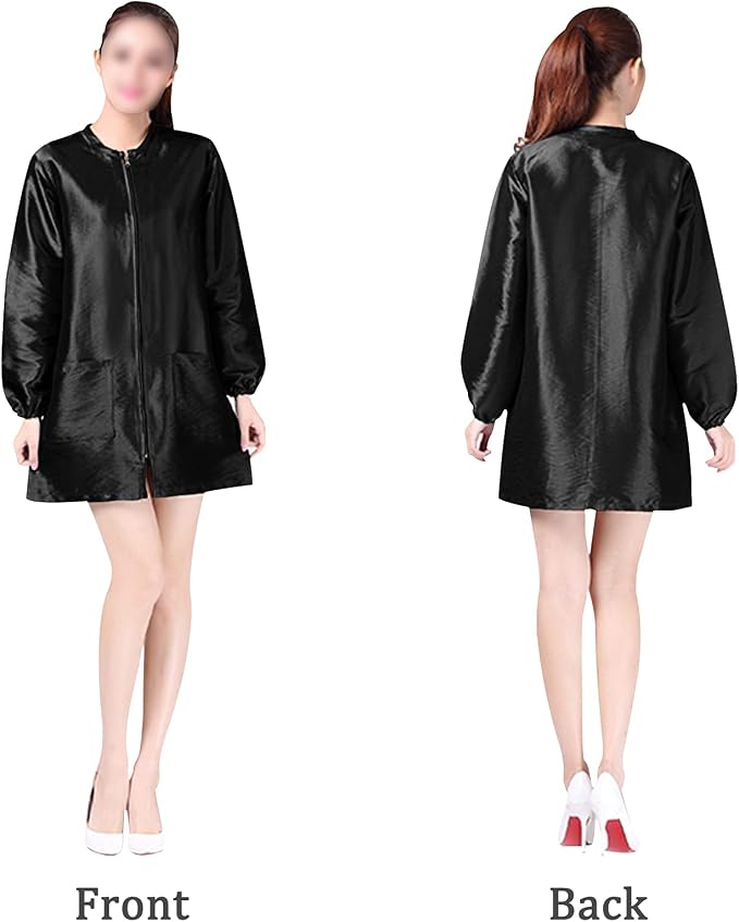 Polyester Professional Salon Smock Hair Stylist Jacket | Water-resistant Haircut Cape, Pet Grooming Workwear, Barber Apron