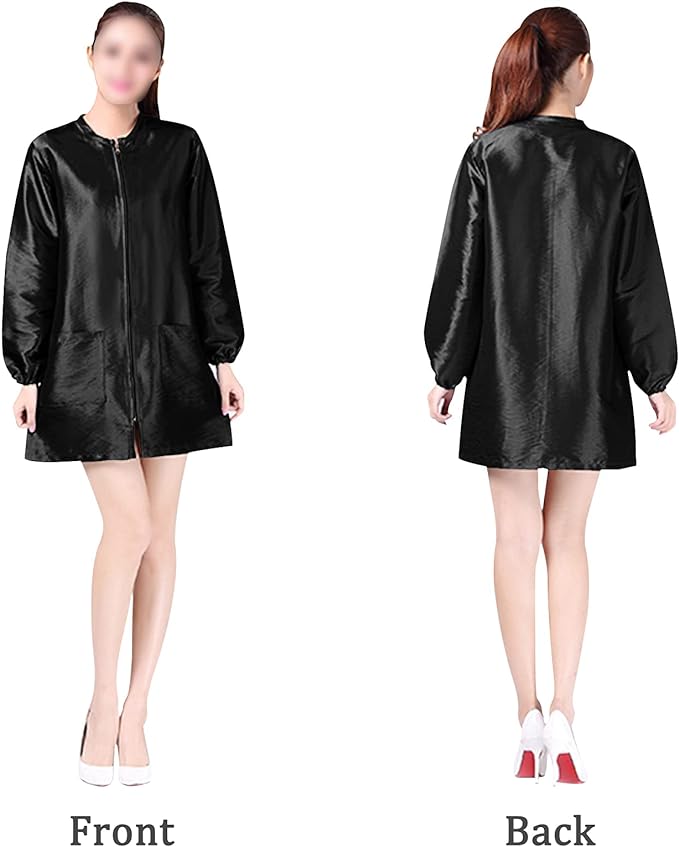 Polyester Professional Salon Smock Hair Stylist Jacket | Water-resistant Haircut Cape, Pet Grooming Workwear, Barber Apron