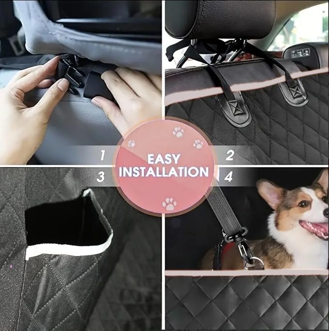 LuckyFlu Car Backseat Pet Seat Cover for VW Caddy Cargo 2020-2024, Waterproof Scratch-Proof Non-Slip Pet Car Hammock, Vehicle Pet Travel Accessory
