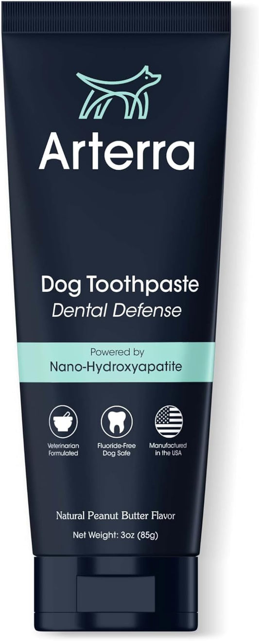 Remineralizing Dog Toothpaste – Vet-Grade, with Nano-Hydroxyapatite, Reverses Early-Stage Decay, Cleans Teeth, Removes Tartar, Freshens Breath by Arterra Pet Science, Plant-Based, Natural Flavor, 4oz