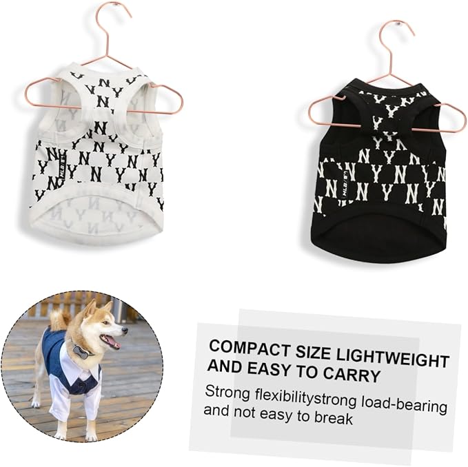 3pcs Dog Clothing Hangers Sturdy Iron Pet Apparel Organizers for Neat and Space-Saving Storage for Dog Clothing and Accessories Finish Thickness
