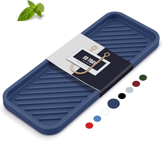 Silicone Sponge Holder, Kitchen Sink Organizer Tray（Sapphire Blue）