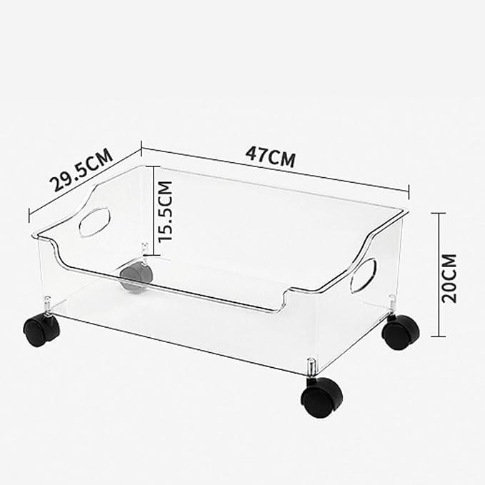 Book Organizer with Wheels, Multifunction Kitchen Storage Utility Rolling Cart, Portable Rolling Book Box Standing Magazine Storage Bookcase, Under Bed Toy Storage Wheeled Arrangement Can for Book