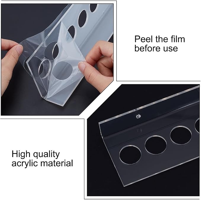 2PCS Long Scissor Holder Acrylic Wall Mounted Shear Holder with Screws Salon Shear Rack 12 Slot Scissor Organizer Scissors Tool Hangers Wall Mounted Comb Rack for Dog Grooming Salon Storage