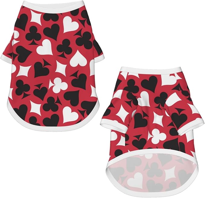Playing Cards Dog Shirt Pet Cotton T-Shirt Breathable Dog Clothes