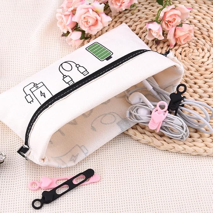 Sisadodo Charging Cable Organizer Travel Bag Toiletry Makeup Cosmetic Bags Medicine Med Toiletry Bag Pouch Diabetic Gifts Bags