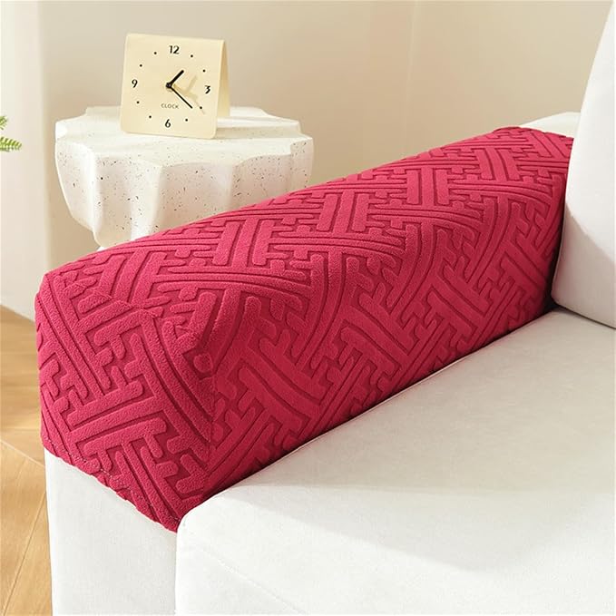 Sofa Arm Covers Set of 2 Squared, Non-Slip Arm Covers Protector for Dogs, Cats, Pets, Couch Armchair (A Pink)