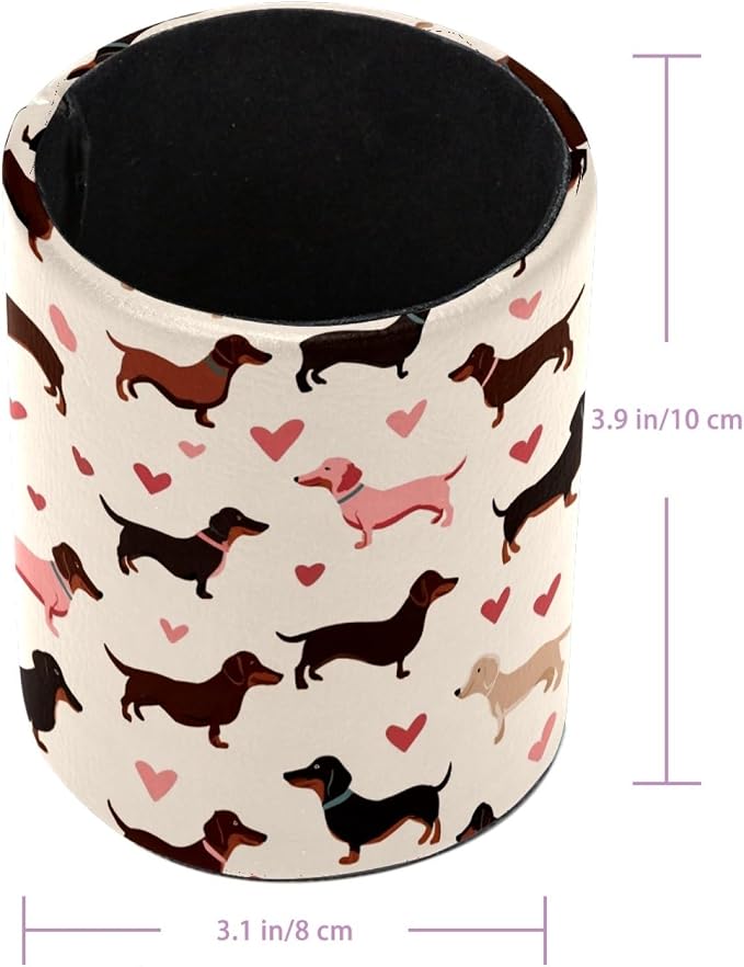 Dachshund Pen Holder, Pencil Cup Marker Brush Holder Desk Storage Case, Desktop Organizer for School Office Home Supplies