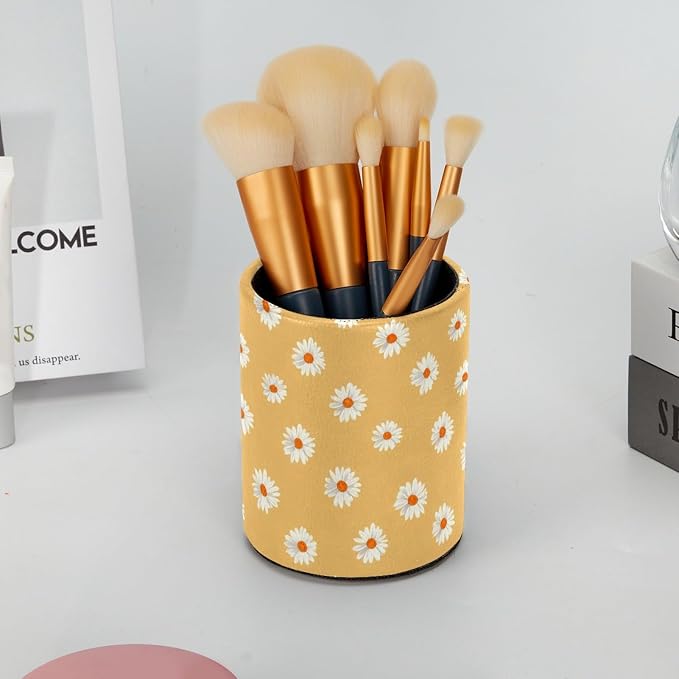 Daisy Pen Holder, Pencil Cup Marker Brush Holder Desk Storage Case, Desktop Organizer for School Office Home Supplies