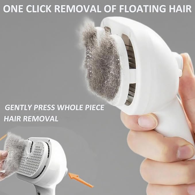 3-in-1 Self-Cleaning Steamy Pet Brush for Dogs & Cats, Fresh Fur Shower Brush That Removes Loose Hair, Reduces Shedding, Grooming Tool for Long & Short Hair, Wet or Dry Use (Green)