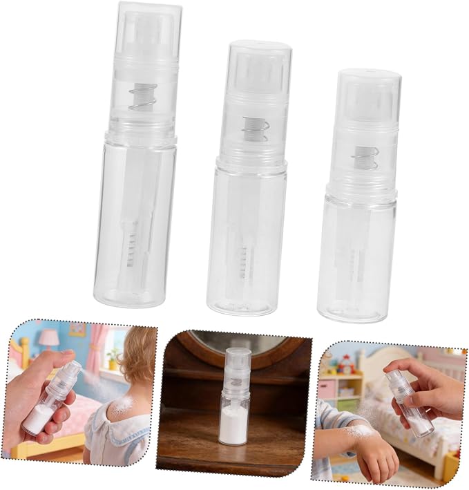 Powder White Spray 3pcs 18ml 14ml Bottle Refillable Portable 25ml | Pet Body with Pp Nozzle, Precise Dispensing Control, Compact 11.00cm 9.50cm 8.80cm Sizes for Barber Shop Use