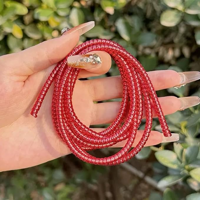 Cable Protector Animal Proof Wire Repair, Cord Protector for Pets Headphone Saver Spiral Cable Wrap Strain Relief, Cord Sleeve for Phone Cable USB Date Cable (Red)