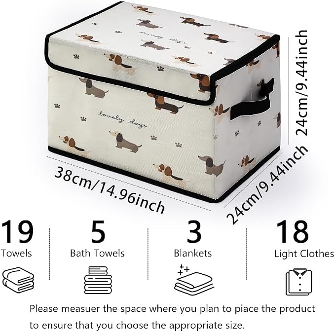 Stackable Clothes Storage Bins with Lids 3 Pack | Closet Organizers Fabric Box for Home and Office,Blanket Clothes Organizers,Under Bed Storage Containers