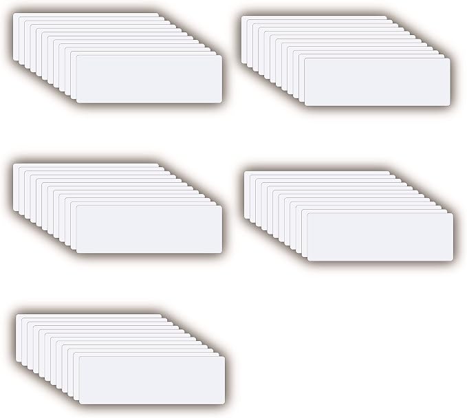 STTMGN Dry Erase Magnetic Labels (1x3,Pack of 60),Write On Magnets Sticker,Real Waterproof/Reusable for Classroom&Office&Cabinet&whiteboard&Fridge&More (White)