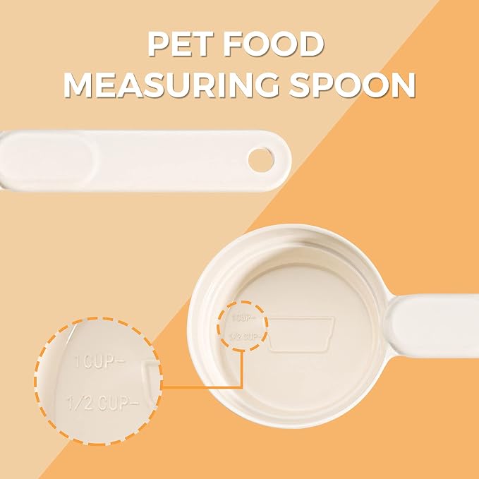 ComSaf Dog Food Scoop 1 Cup Size, Pet Food Measuring Cup for Dogs and Cats | Pet Food Scooper, One-Cup Portion Measure, Long Handle, Dry Kibble, For Feed Storage Bins, Dishwasher Safe