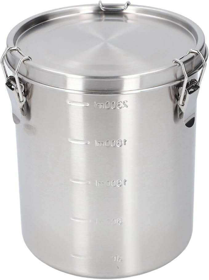 Metal Dog Food Storage Container, Stainless Steel Airtight Pet Food Canister with Lid, Cat Dog Food Holder Bin Cookie Jar Treats Container for Home Kitchen Farmhouse (2500ML)