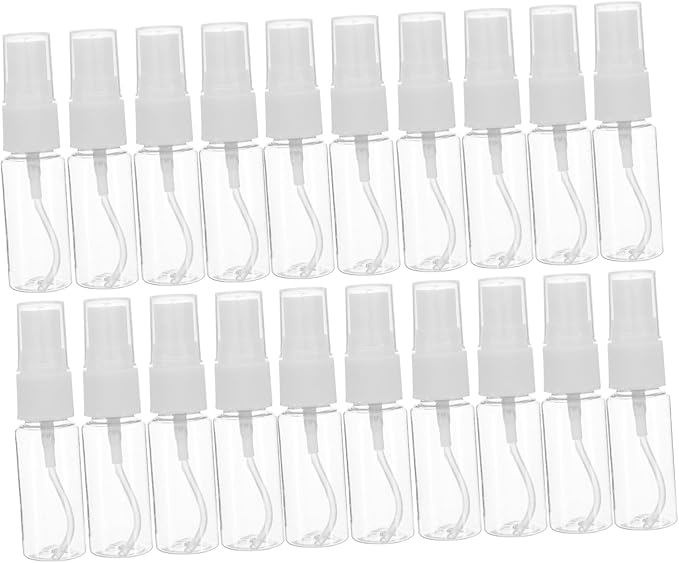 NOLITOY Portable 20ml PET Refillable Spray Bottle 20Pcs for Travel | Reusable Design, Finish, Compact Mini Profile for Trips, Makeup and Skincare Item Storage Organizer