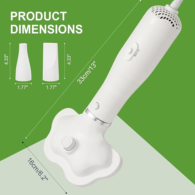 Professional Pet Grooming Dryer Brush – 3-in-1 Dog Blow Dryer with Slicker Brush, Adjustable Temp, Overheat Safe, Salon Quality