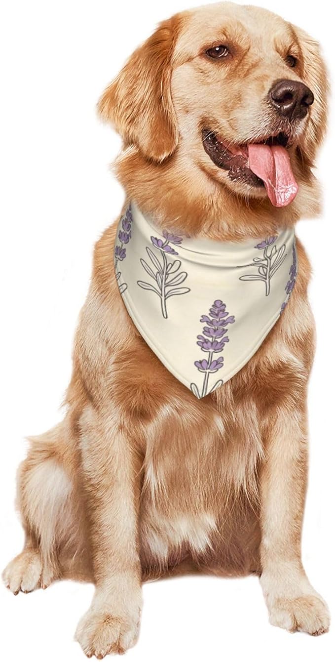 Sage Green Dog Bandana,Adjustable Triangle Bibs Dogs Scarf,Puppy Neckerchief Dog Cat Bib for Spring Summer (Purple)