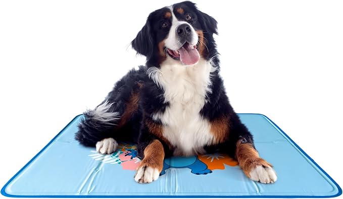 The Green Pet Shop Cool Pet Pad - Extra Large, Disney’s Stitch - Self-Cooling, Pressure Activated Mat for Dogs & Cats from 80+ lbs - Non-Toxic Gel, No Water Needed