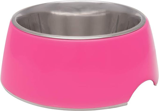 Loving Pets - Retro Bowl Dog Food Water Bowl No Tip Stainless Steel Elevated Pet Bowl No Skid Spill Proof (Large, Pink)