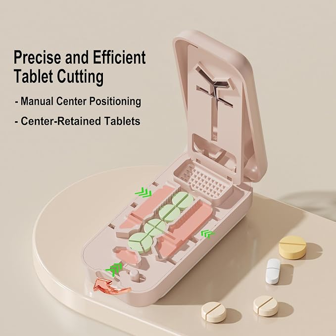 Pill Cutter, Pill Splitter for Small Pills, Cuts 1/2, 1/3, 1/4 Pills