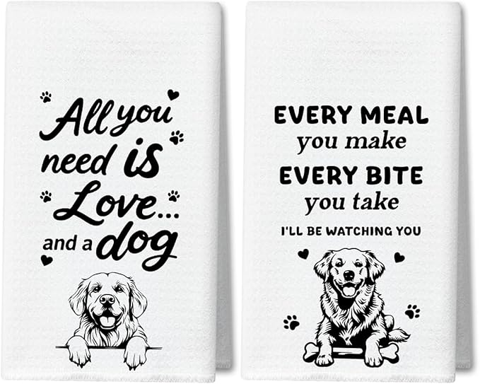 WwongxianB Every Meal You Make Dog Kitchen Towels Decorative Set of 2, Funny Tea Towel Hand Towels Highly Absorbent Dish Cloths 16x24 Inches, Bathroom Dining Room Decor, Gifts for Dog Lovers -02