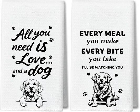 WwongxianB Every Meal You Make Dog Kitchen Towels Decorative Set of 2, Funny Tea Towel Hand Towels Highly Absorbent Dish Cloths 16x24 Inches, Bathroom Dining Room Decor, Gifts for Dog Lovers -02
