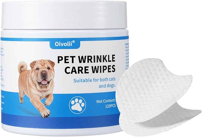 Dog Wrinkle Wipes for Bulldogs & Skin Folds – Gentle Pet Cleaning Wipes for Dogs & Cats, Remove Dirt, Odor & Build-Up from Wrinkles, Tail Pockets & Paws – Alcohol-Free Plant-Based Formula