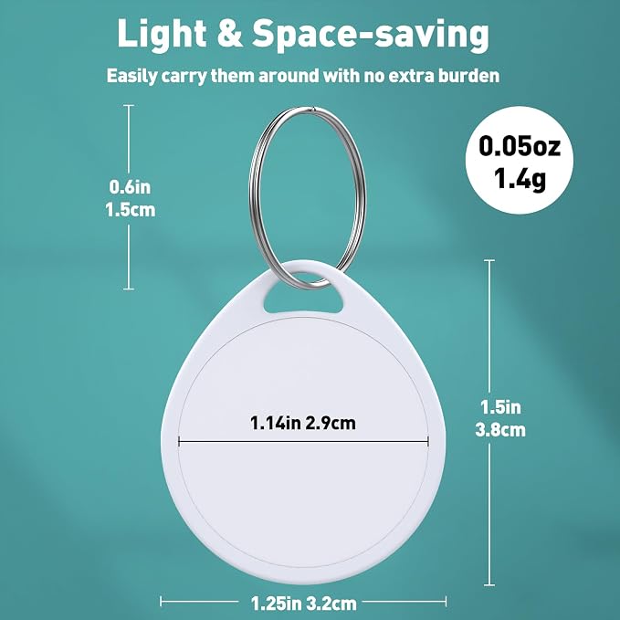 60 Pcs Key Tags 1.5 Inch Tough Plastic Reusable Key Tags Sturdy Round White Item Identifiers with Blank Paper Label Stickers and Split Rings - Ideal for Home,Office and Rental Management Use