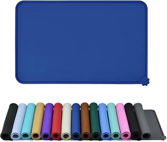 Reopet Waterproof Pet Feeding Mat, Non-Slip Silicone Placemats for Dog Cat Food and Water Bowl, High Raised Edges to Prevent Spills and Protect Floors