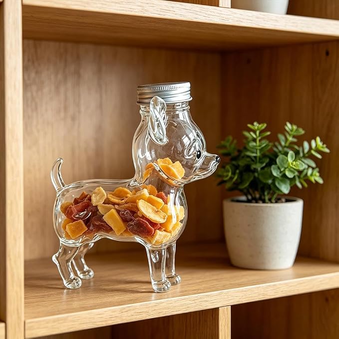 Turtle Candy Jar, Pet Cookie Jar, Glass Dog Storage Snacks Treat Container With Lid, Adorable Candy Jars For Cookie, Candies, Coffee Pods, Pet Lovers Gifts