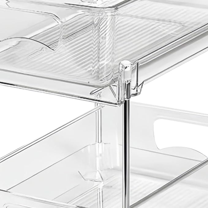 Under Sink Storage 2-Tier Pull Out Kitchen Storage Drawers | Vanity Organizer for Laundry Room Pantry Vanity Office Home Apartment Cleansing Supplies Cosmetics Toiletries