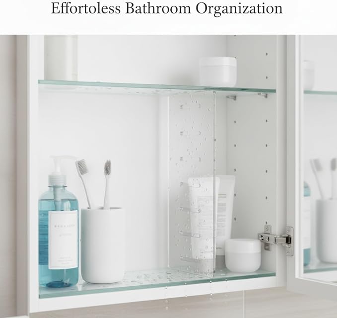 Acrylic Shelf Dividers | Slotted Design, PET Plastic Separators, For Bathroom Cabinet, Drawer Organization, With 4 Layer Supports