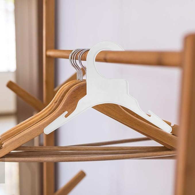 10pcs Small Plastic Pet Clothes Hangers Dog Drying Rack for Small Dogs and Cats White Clothes Hanging Organizer for Pet Apparel Storage