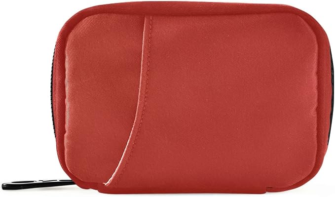 Basic Red Pill Case, Portable Weekly Pill Box Bag Container 7 Days Pill Organizer Vitamin Supplement Holder with Zipper for Travel Family Business