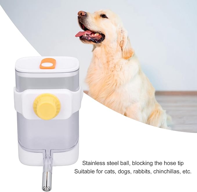 Dog Water Bottle Dispenser, Hanging Pet Water Bottle, White 10 x 12 x 17.5cm / 3.9 x 4.7 x 6.9in Rabbit Water Dispenser for Hamsters, Dogs, Rabbits