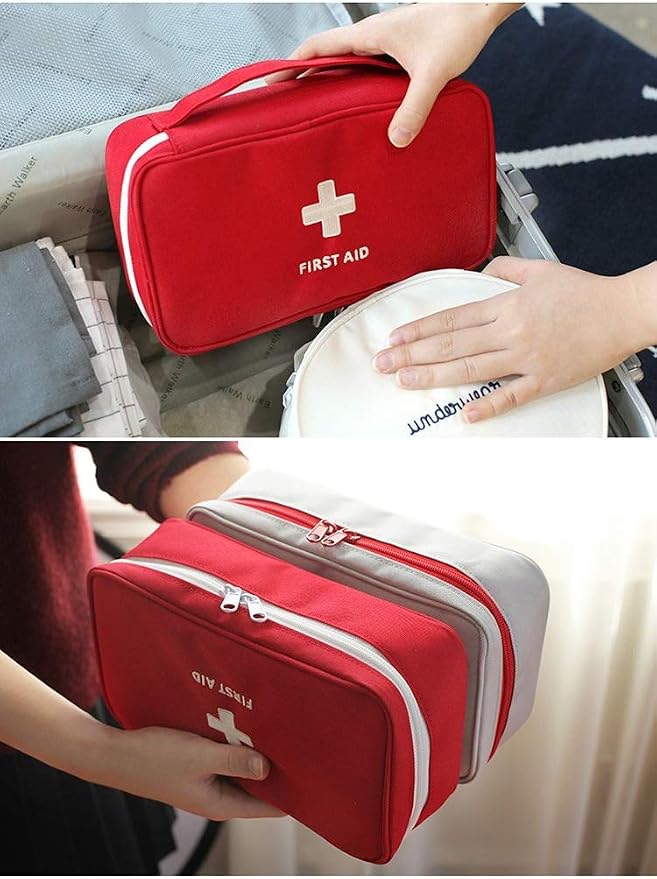 First Aid Bag - First Aid Kit Bag Empty for Home Outdoor Travel Camping Hiking, Mini Empty Medical Storage Bag Portable Pouch (Gray)