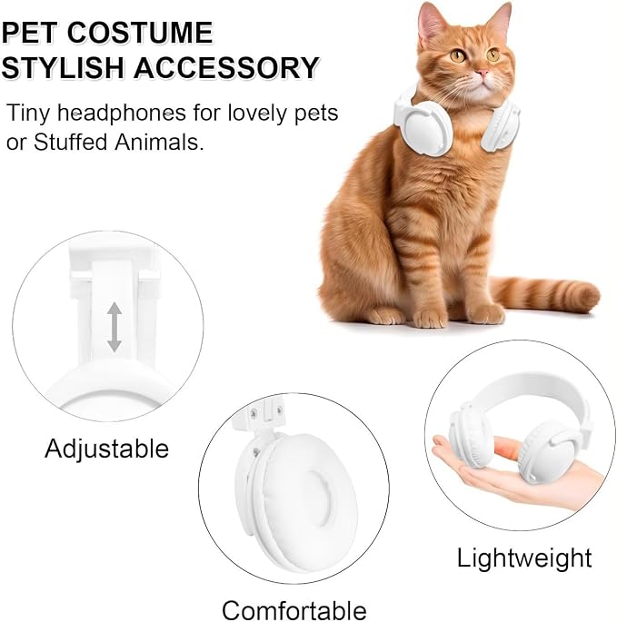 Olyre Pet Headphones for Small Dogs Cats, Adjustable Decorative Neckwear