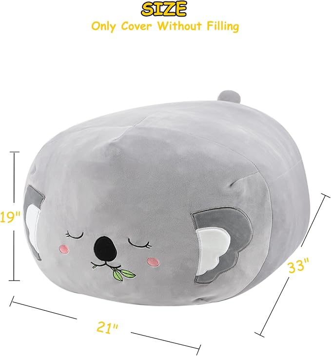 Stuffed Animal Storage Bean Bag Chair Cover for Cute Koala Large Beanbag Bedroom Décor Organizer Cover, No Beans