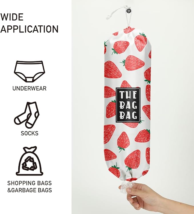 Plastic Bag Holder Reusable And Washable Sweet And Cute Style Grocery Bag organizer,For Home Kitchen Travelling Camping Decor, use 1 Pack,Yellow lemon Pattern