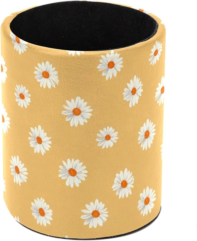 Daisy Pen Holder, Pencil Cup Marker Brush Holder Desk Storage Case, Desktop Organizer for School Office Home Supplies