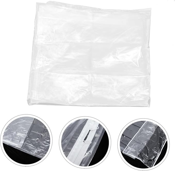 VALICLUD Transparent Zipper Mattress Cover Protector Dustproof Storage Bag for Thick Bed Mattress Easy Installation Suitable for Moving Mothers Pets and Elderly Bedroom Organizer