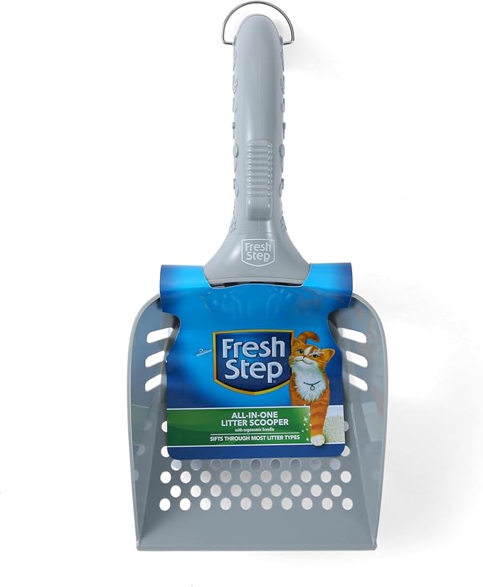 Fresh Step All-In-One Cat Litter Scoop with Ergonomic Handle, 2-Pack | Deep shovel design, ergonomic handle grip, Kitty Litter Scooper for fast and easy daily scooping