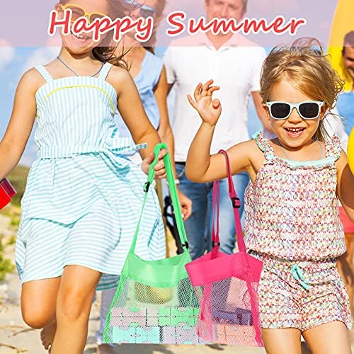 Frienda 15 Pack Mesh Beach Tote Bag | Seashell Bags, Bag Organizer Toys for Holding Beach Children' Toys Market Picnic
