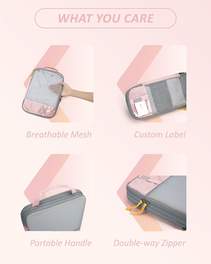 BAGSMART Compression Packing Cubes for Travel Essentials | 14 Set /6 Set /4 Set/2 Set, Lightweight, Durable