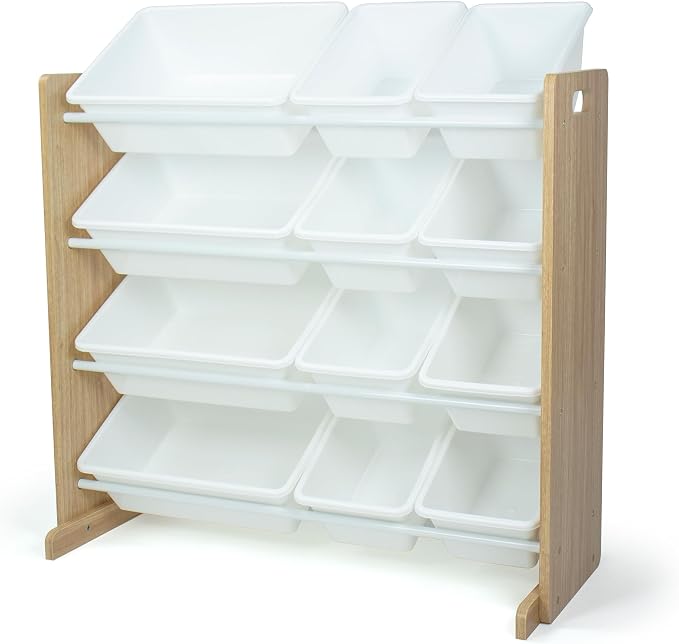 Humble Crew Kids Toy Organizer with 12 Bins, 4 Tier Storage for Playroom