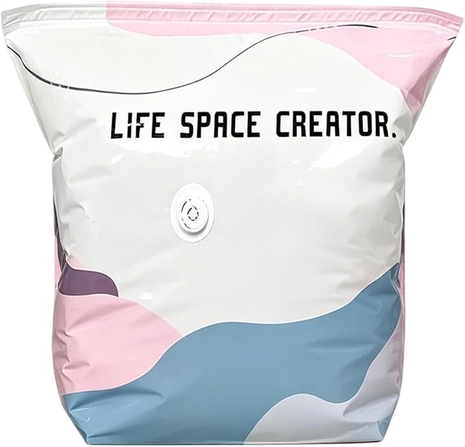 No Pump Vacuum Storage Bags - Airtight Portable Reusable Space Saver Pack | Storage Organizer, No Pump Vacuum Bags, Airtight Space Saving Design, Reusable Travel Storage, Protects Clothes and Bedding